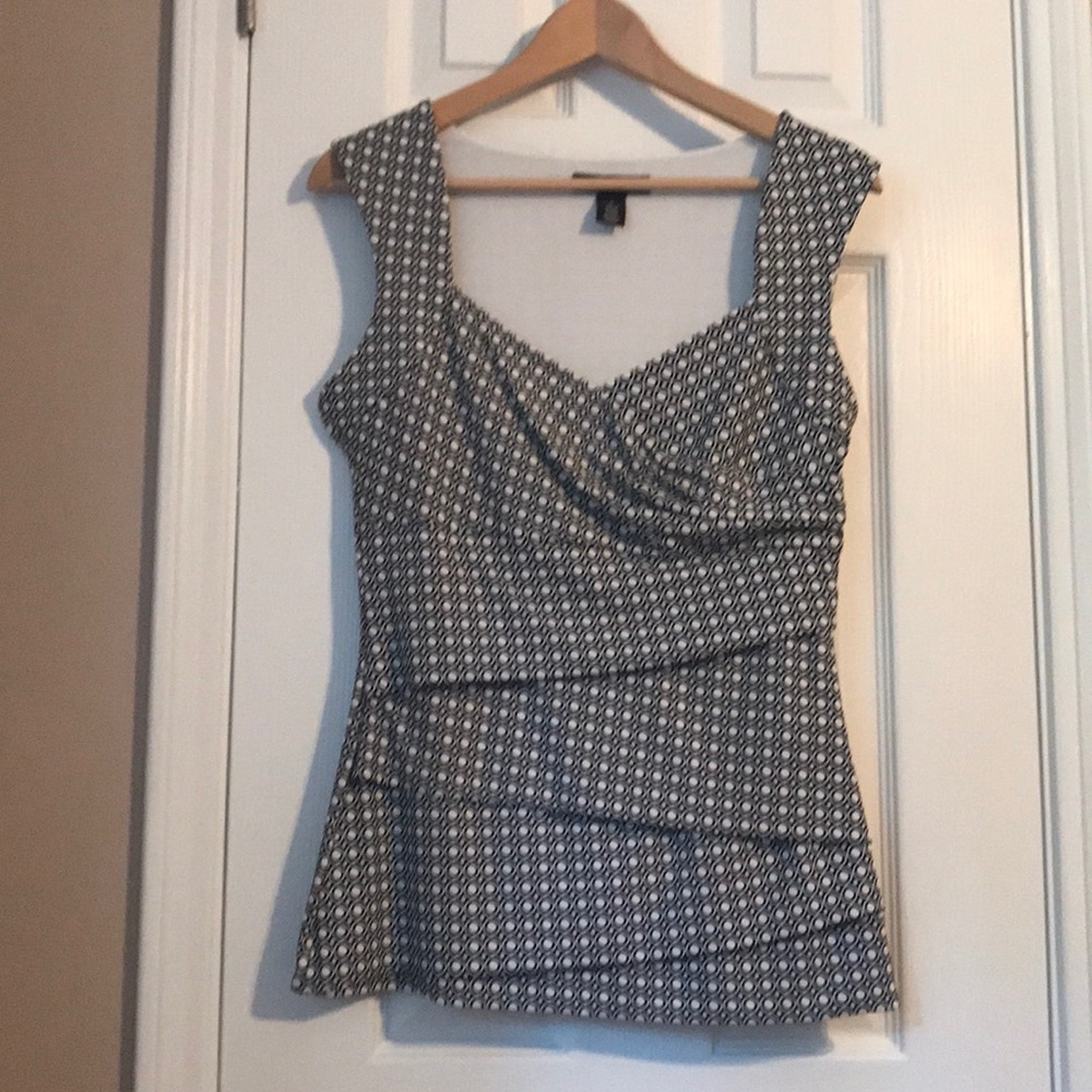 Black and white sleeveless top